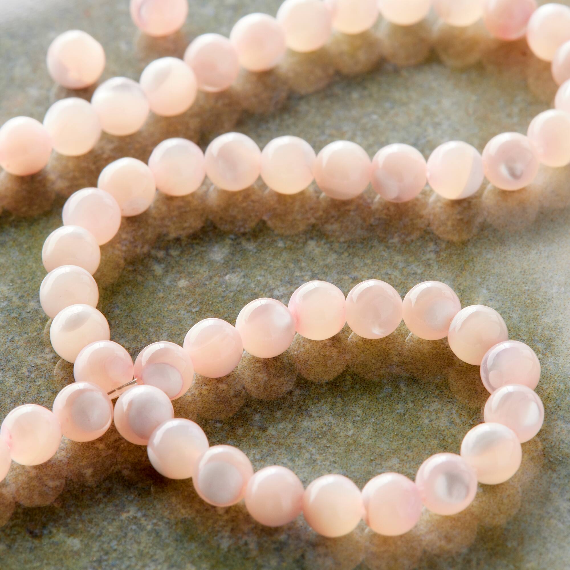 Light Pink Mother of Pearl Round Beads, 4mm by Bead Landing™